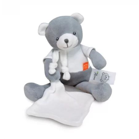 Pantin ourson gris avec doudou personnalisé, BABY NAT