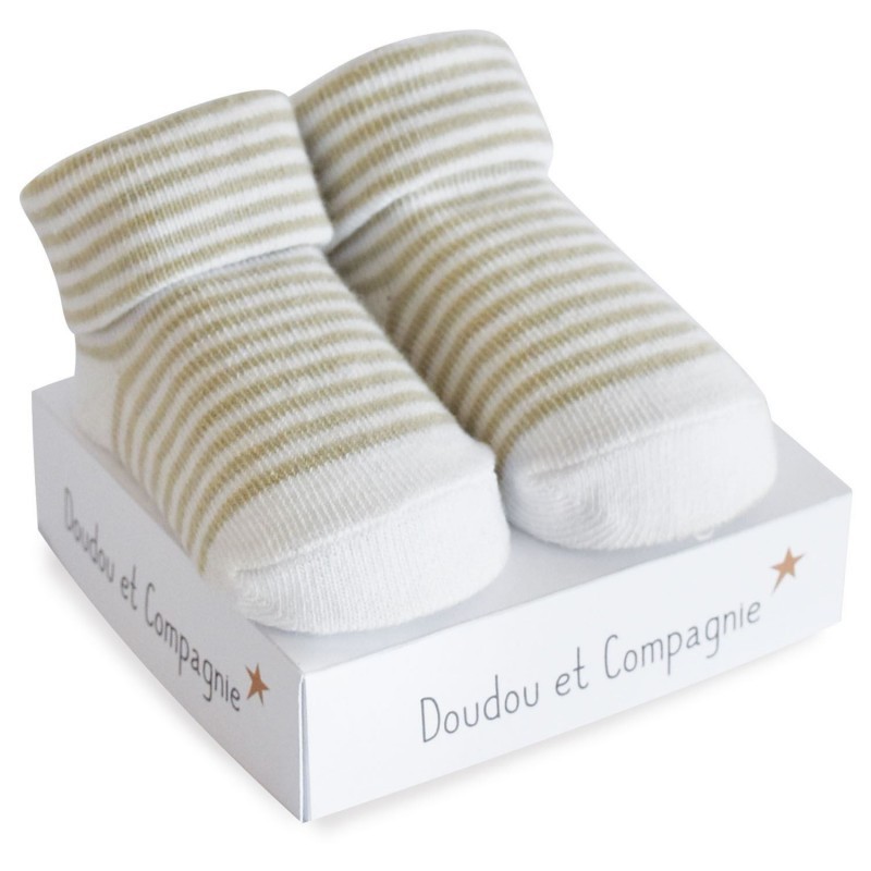 Chaussettes De Naissance A Rayures 0 6 Mois Doudou Compagnie